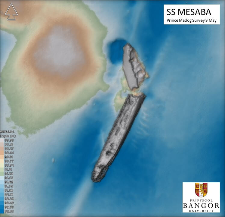 Multibeam sonar image of the SS Mesaba