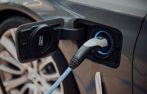 Electric car (EV) being charged
