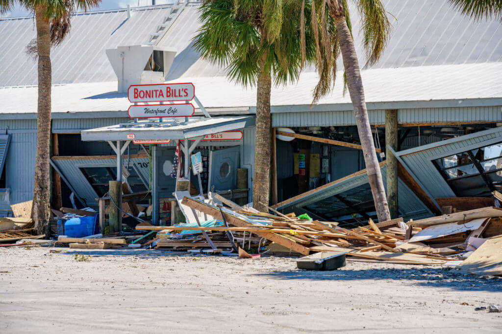 Bonita Bills waterfront cafe destroyed from Hurricane Ian