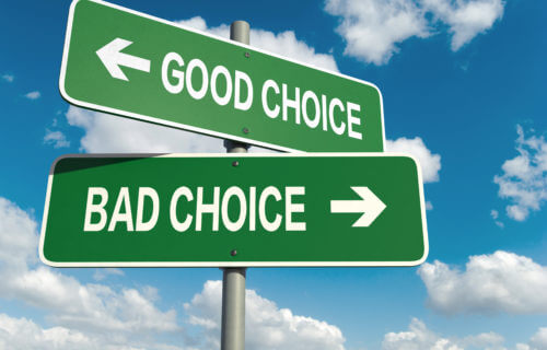 Making decisions: Good choice vs Bad choice