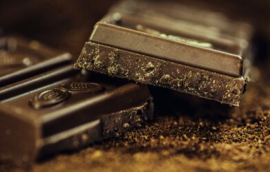 Chocolate bars close up
