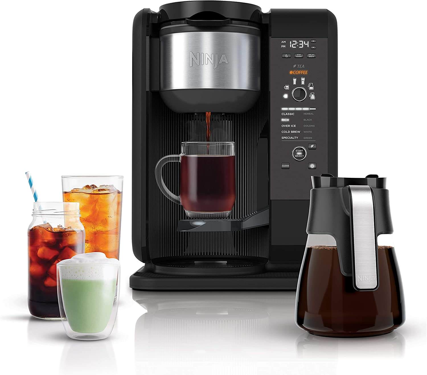 Ninja Hot and Cold Brewed System, Auto-iQ Tea and Coffee Maker with 6 Brew Sizes
