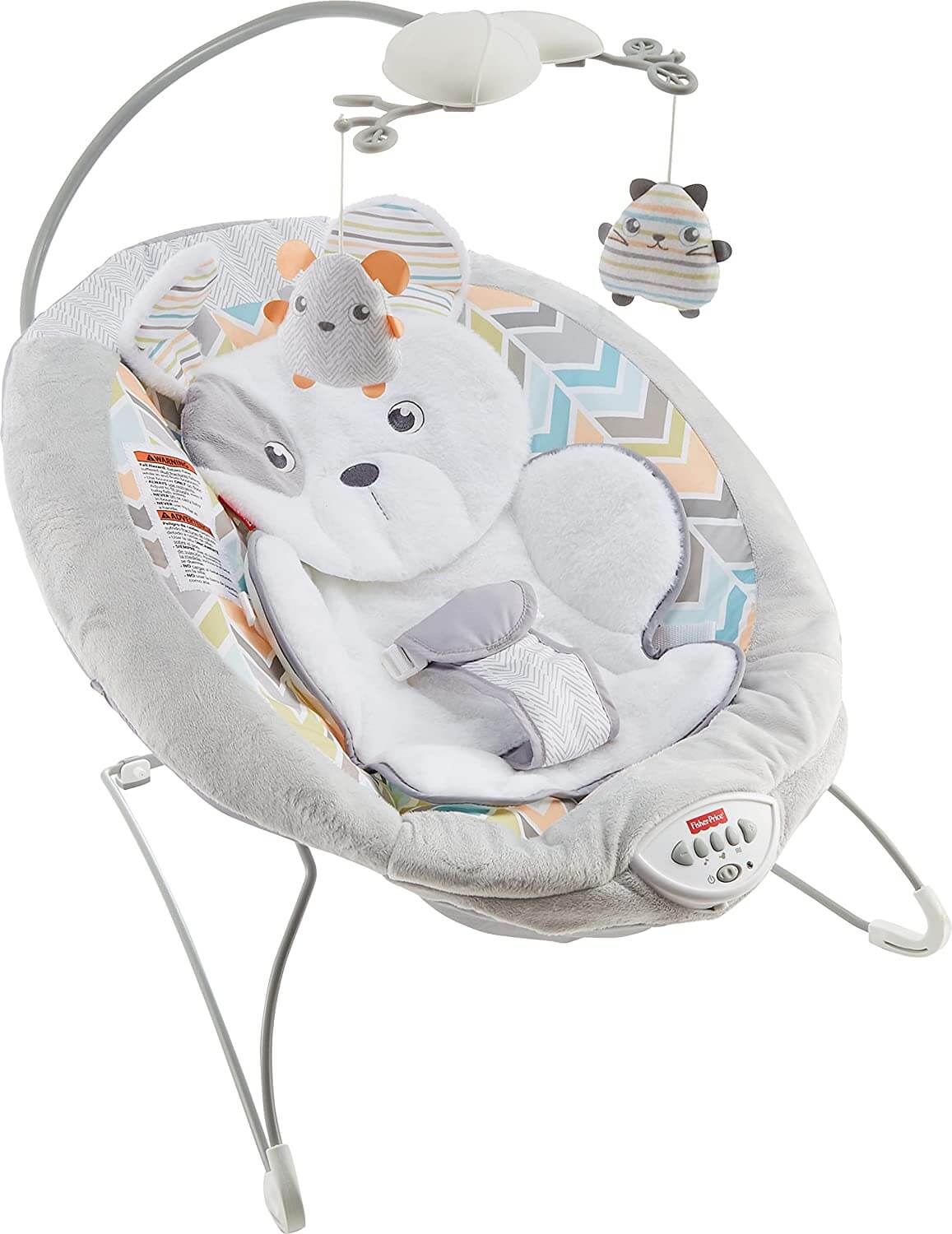 white and grey baby swing 