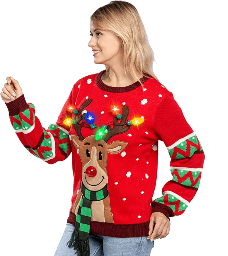 Ugly Christmas Sweater - Reindeer Light Up