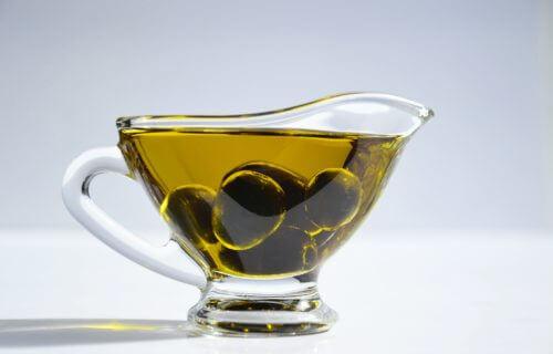 Olive oil in a bowl