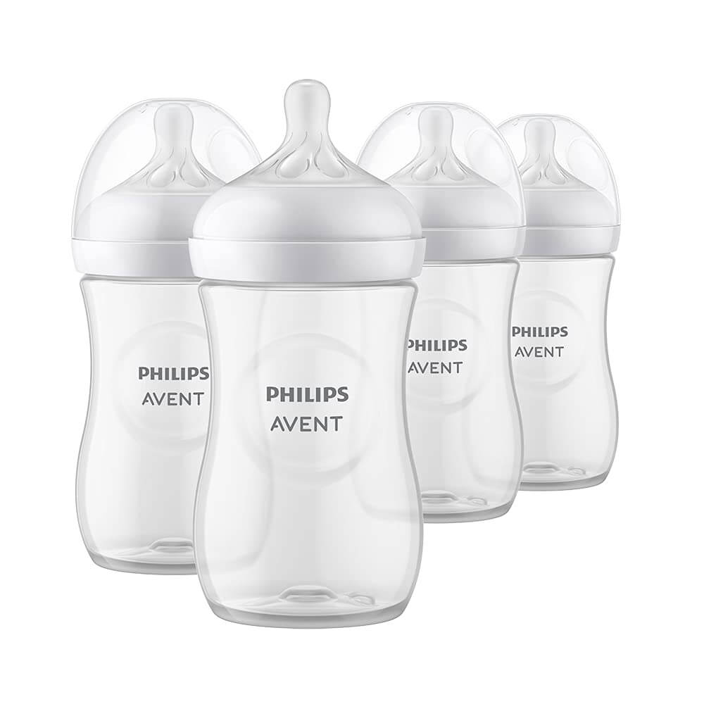 collection of 4 clear baby bottles