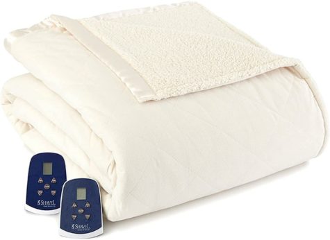 Shavel Home Products Micro Flannel Reverse to Sherpa Electric Heated Blanket