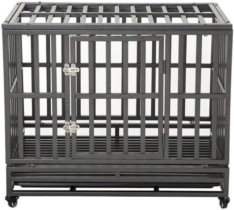 LUCKUP 38 Inch Heavy Duty Dog Cage Metal Kennel and Crate