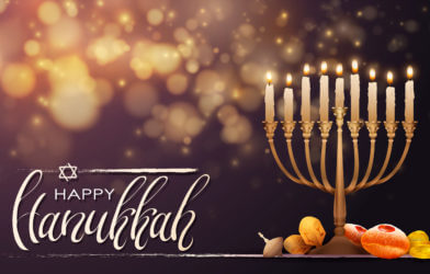 Happy Hanukkah image with Menorah