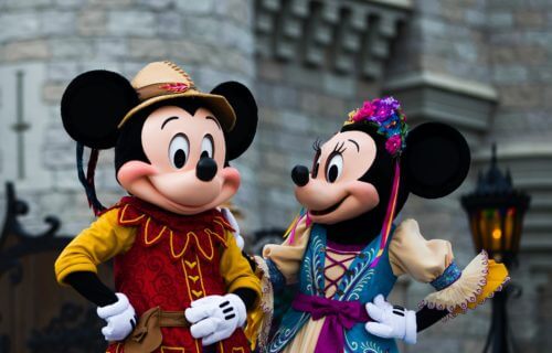 Mickey and Minnie Mouse Mascots at Disneyland