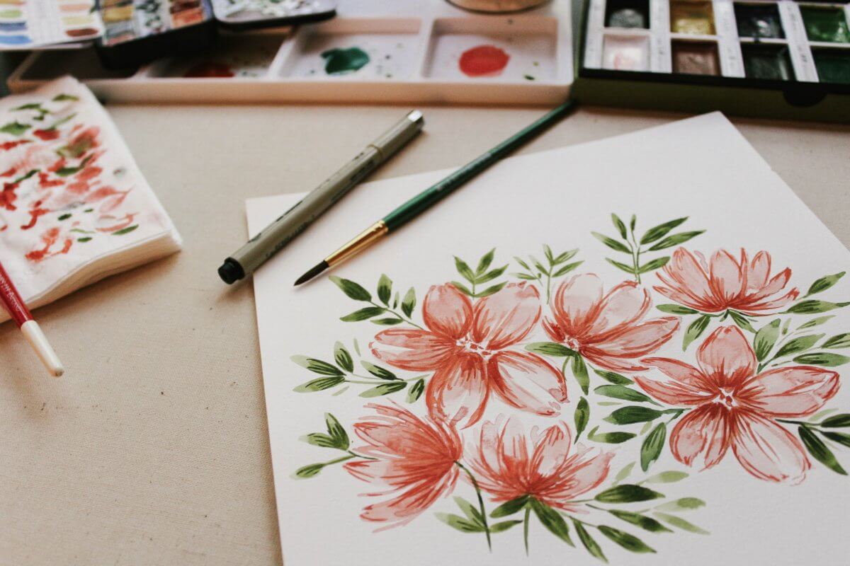Drawing flowers or plants is a great way to feed that desire to create simple art. 