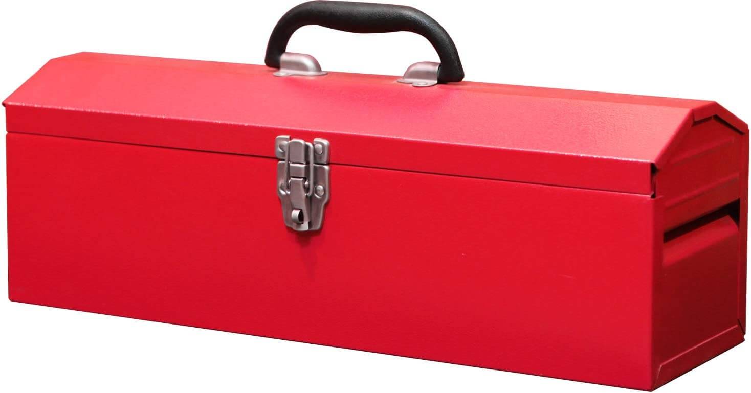 red metal tool box