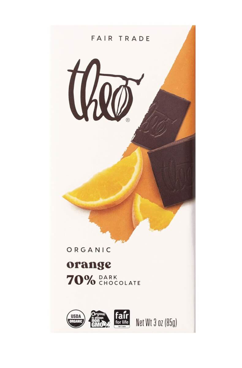 Theo Orange Dark Chocolate Bar
