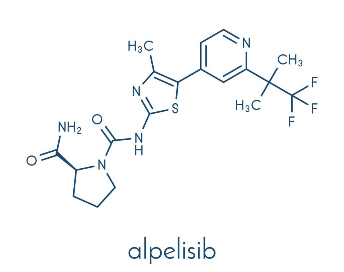 Alpelisib cancer drug molecule 