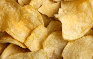Closeup of potato chips