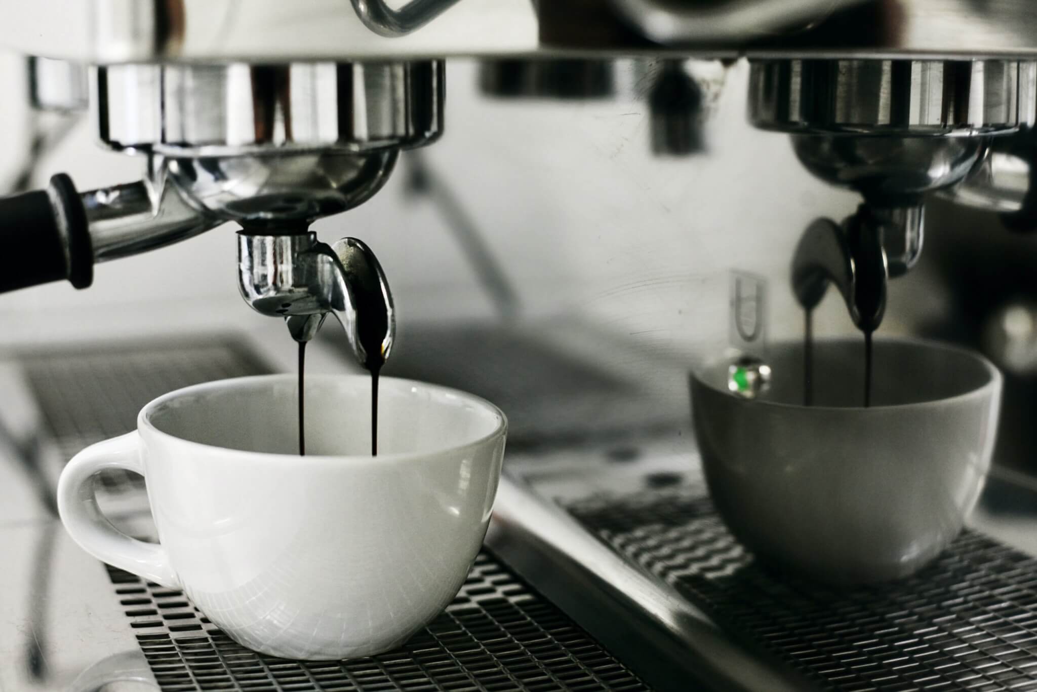 Espresso machine making a cup