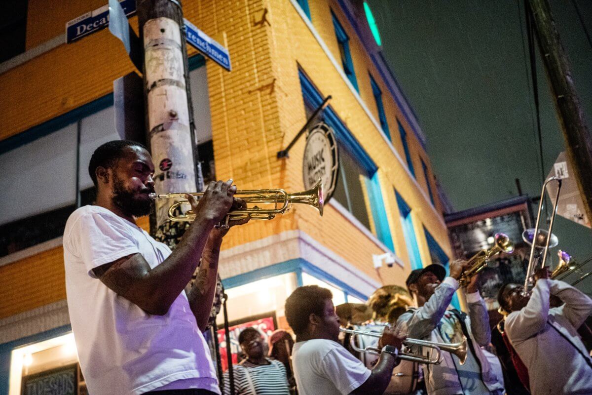 Musicians playing on Frenchmen Street in New Orleans