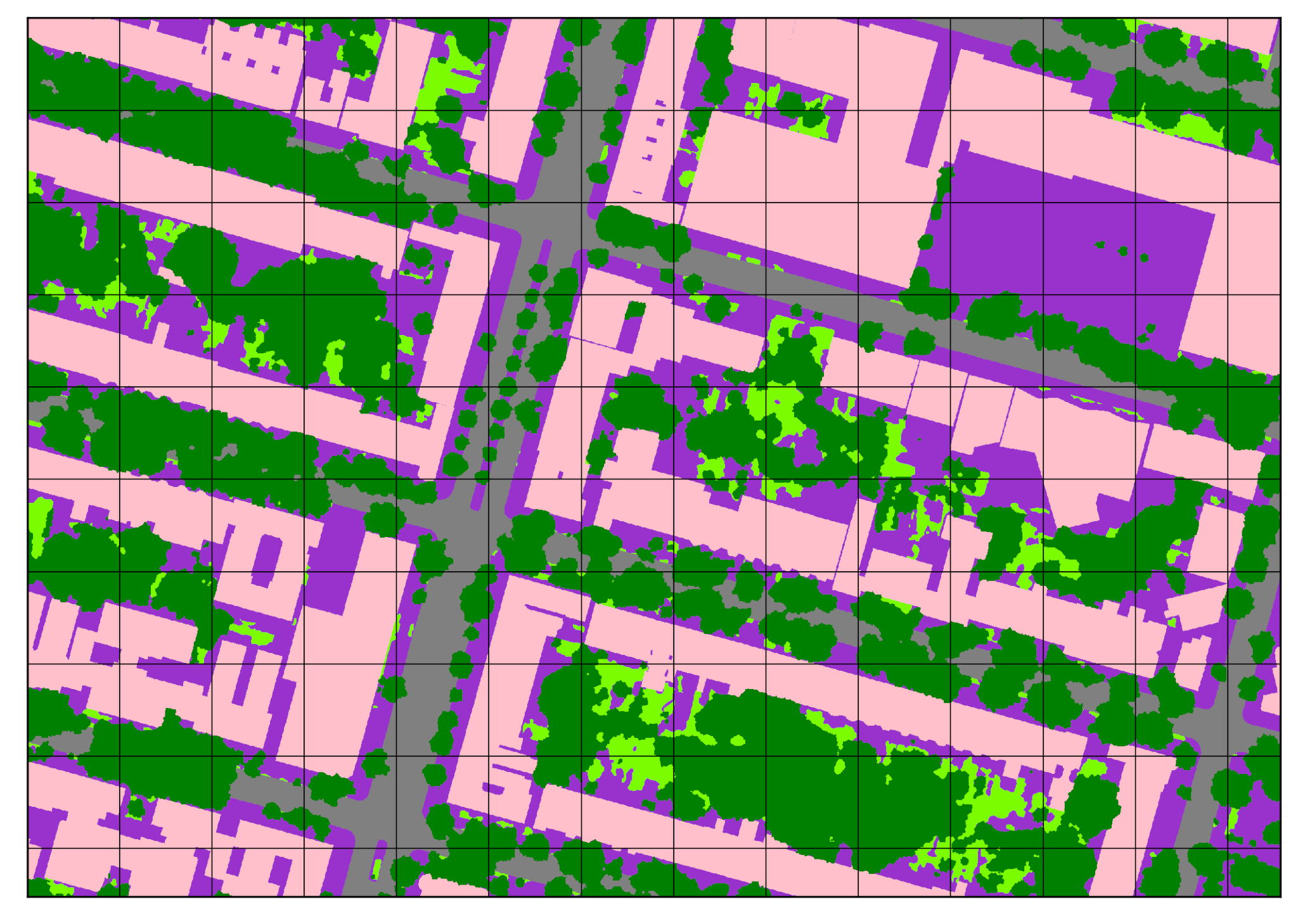 A map of New York City streets showing where vegetation absorbs carbon