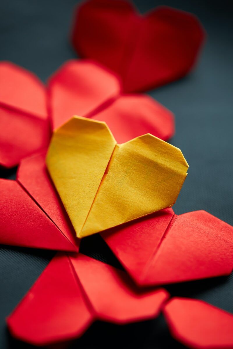Origami hearts