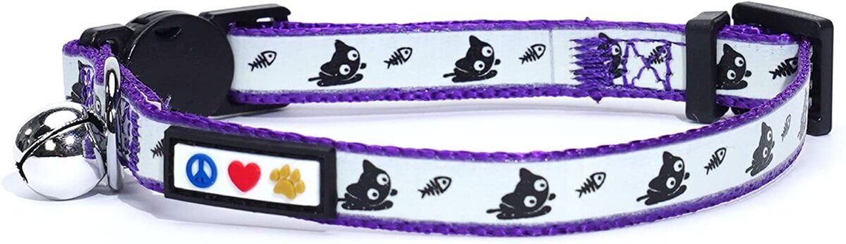 Pawtitas Glow in The Dark Cat Collar with Safety Buckle