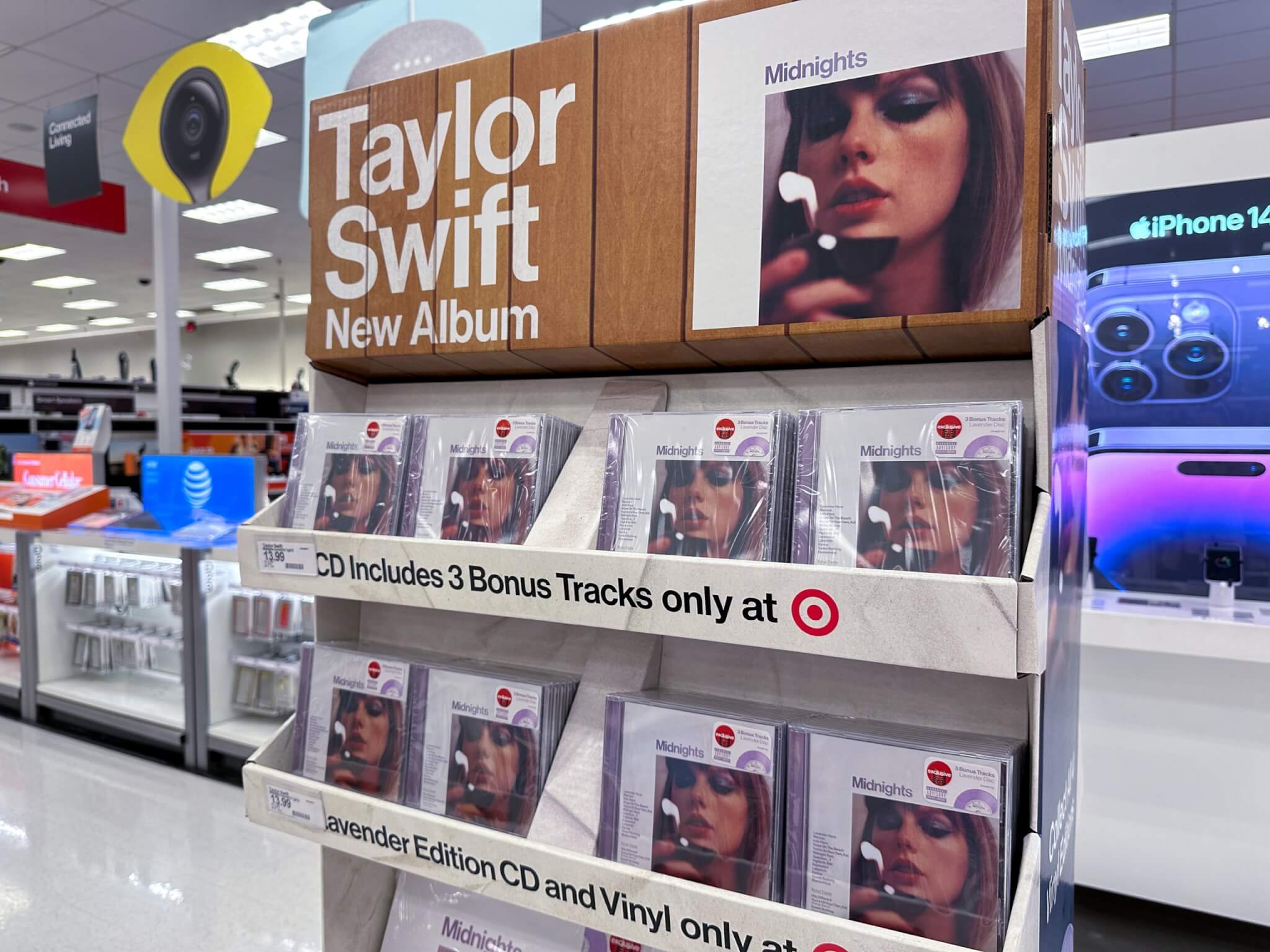 Taylor Swift's album "Midnights" for sale at Target.