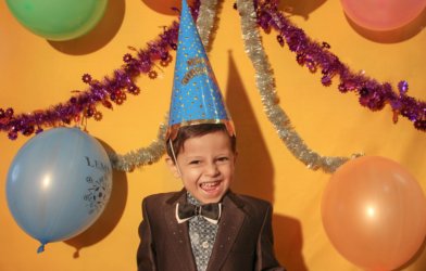 a little boy at his birthday party
