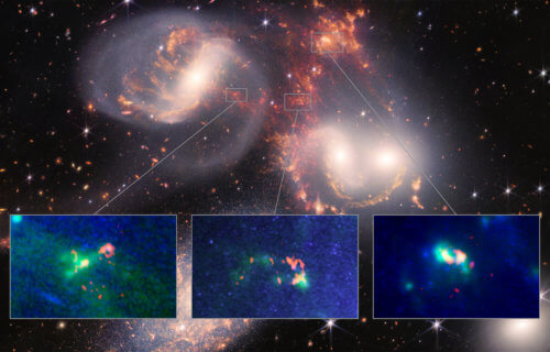 Image of five galaxies called Stephan’s Quintet.
