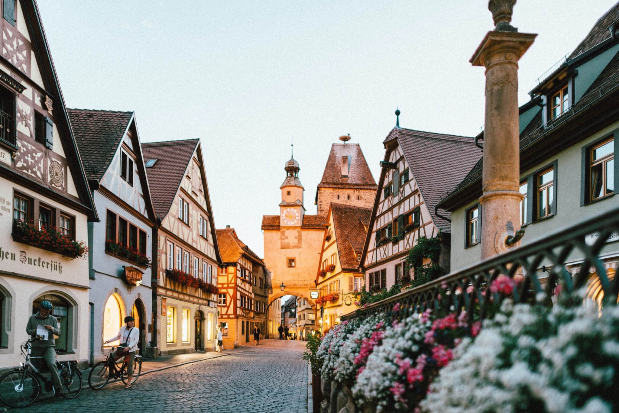 A cobblestone street in Germany