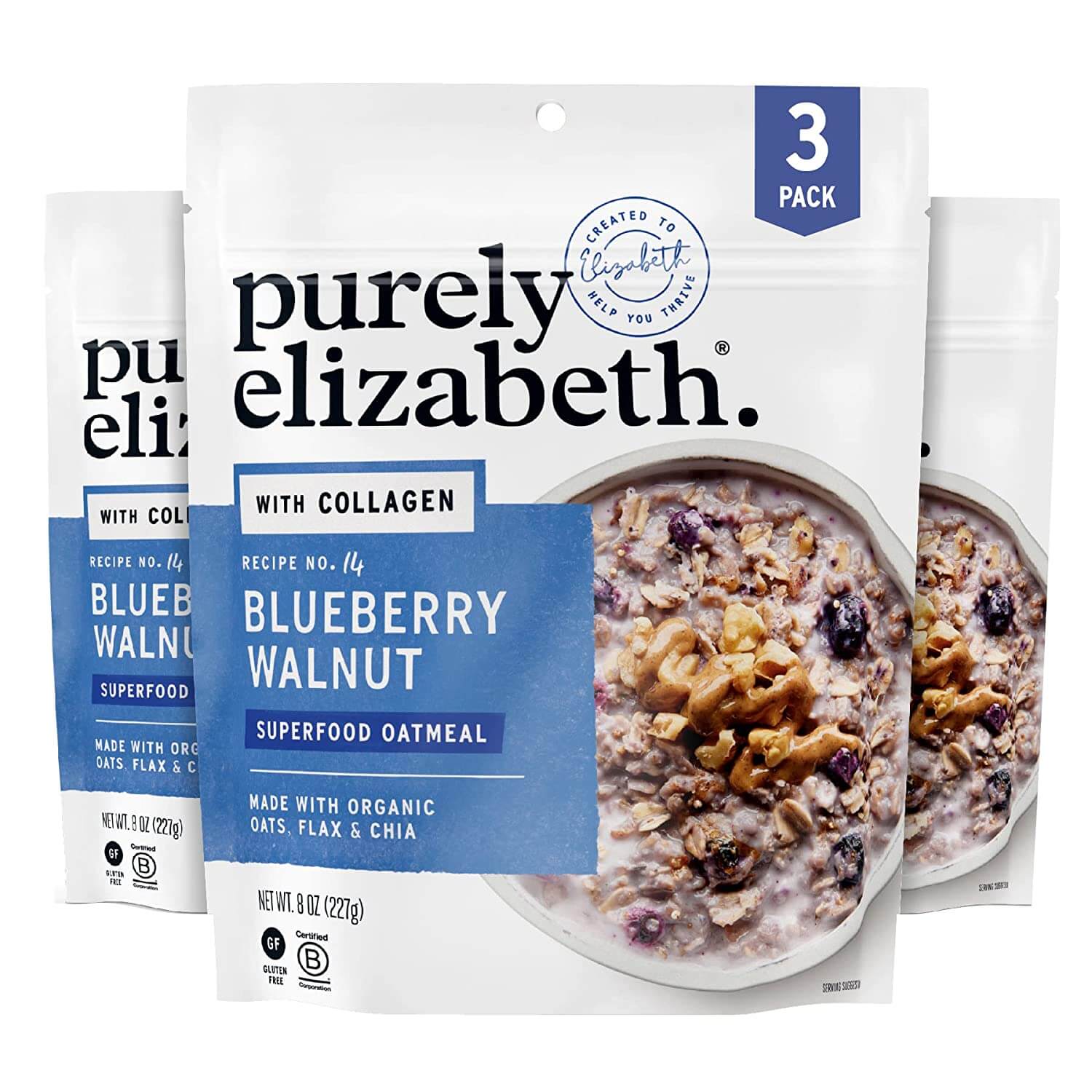 Purely Elizabeth’s Blueberry Walnut Collagen Protein Oats
