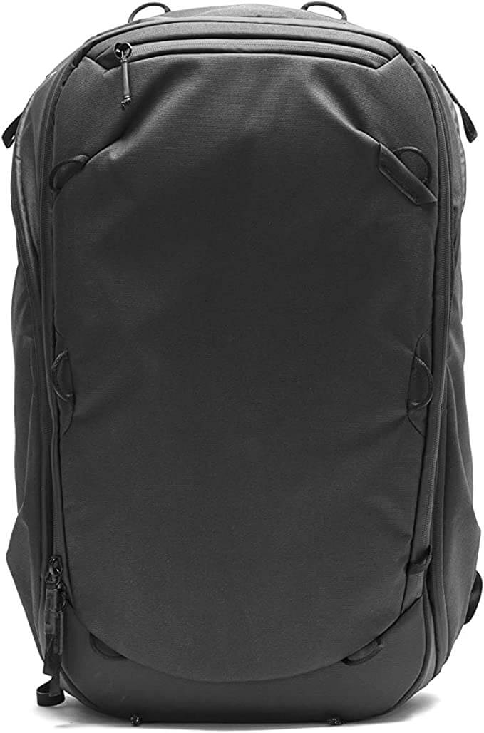 black travel pack. with zipper