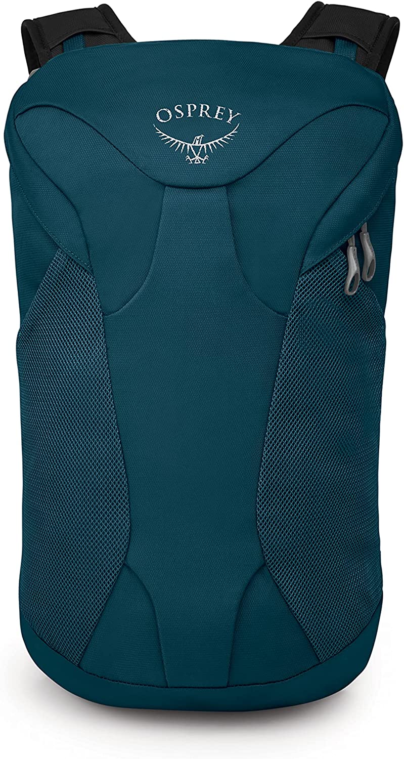 blue backpack for travel with pockets