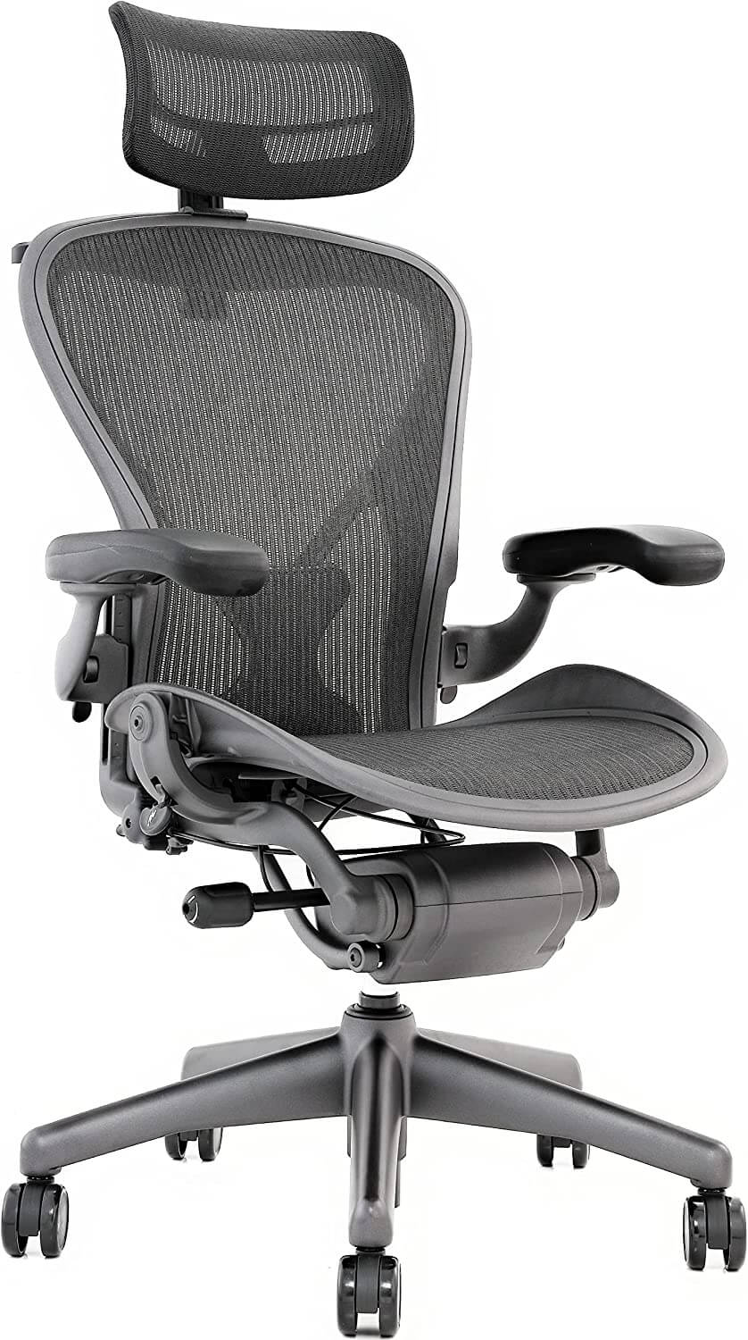 black ribbed office chair
