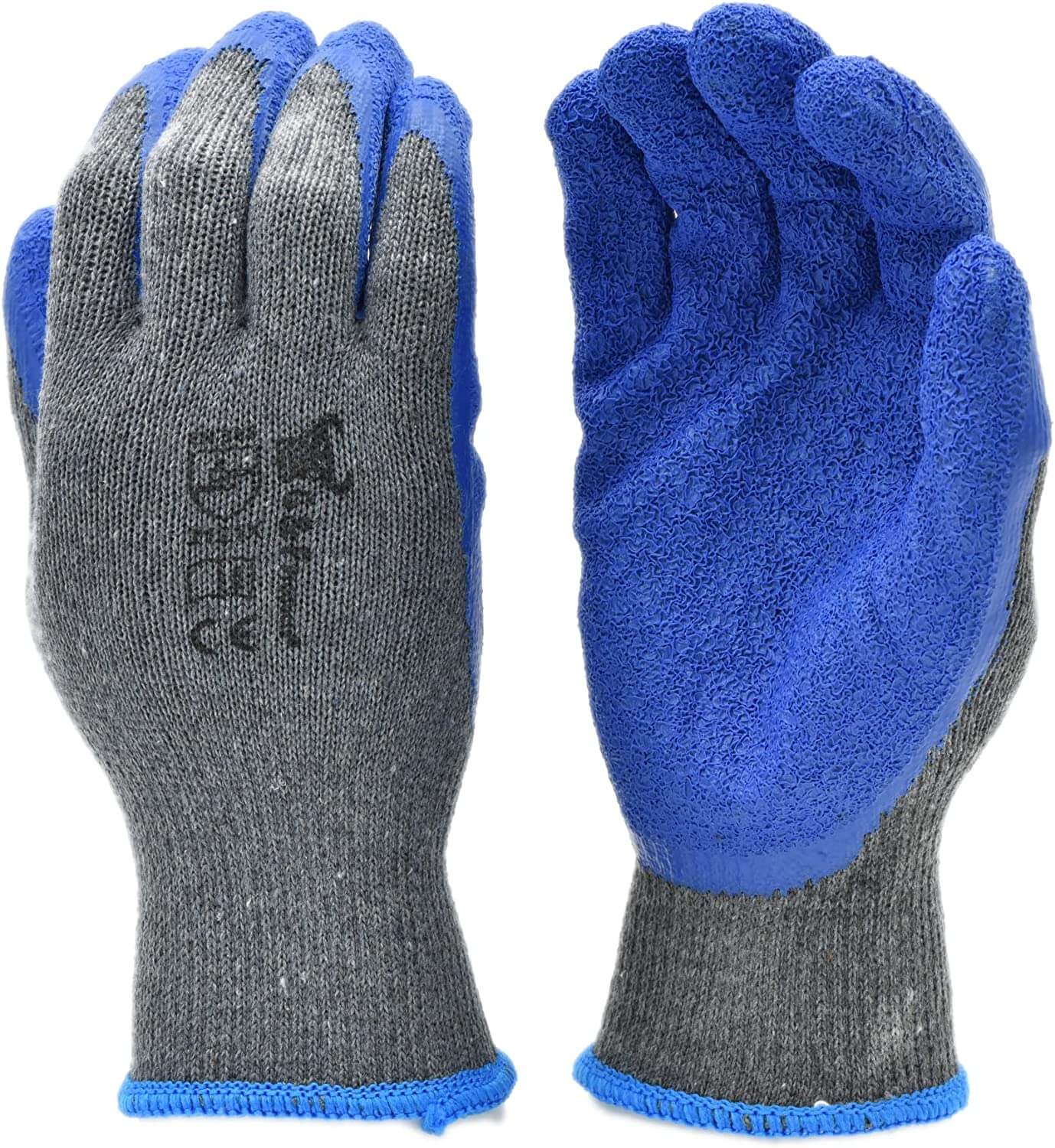 G & F Products Rubber Latex Double Coated Work Gloves