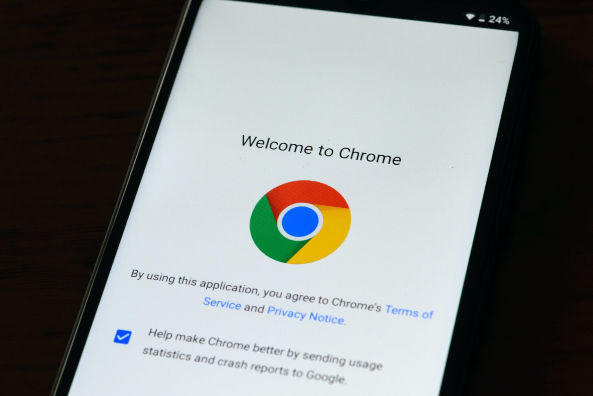 Google Chrome app on smartphone