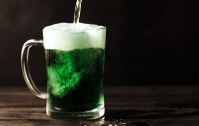 Mug with green Irish beer