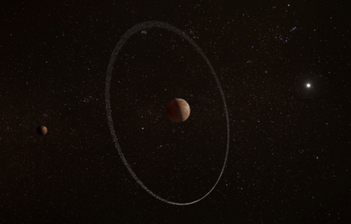 Artist's image of a distant planet with rings