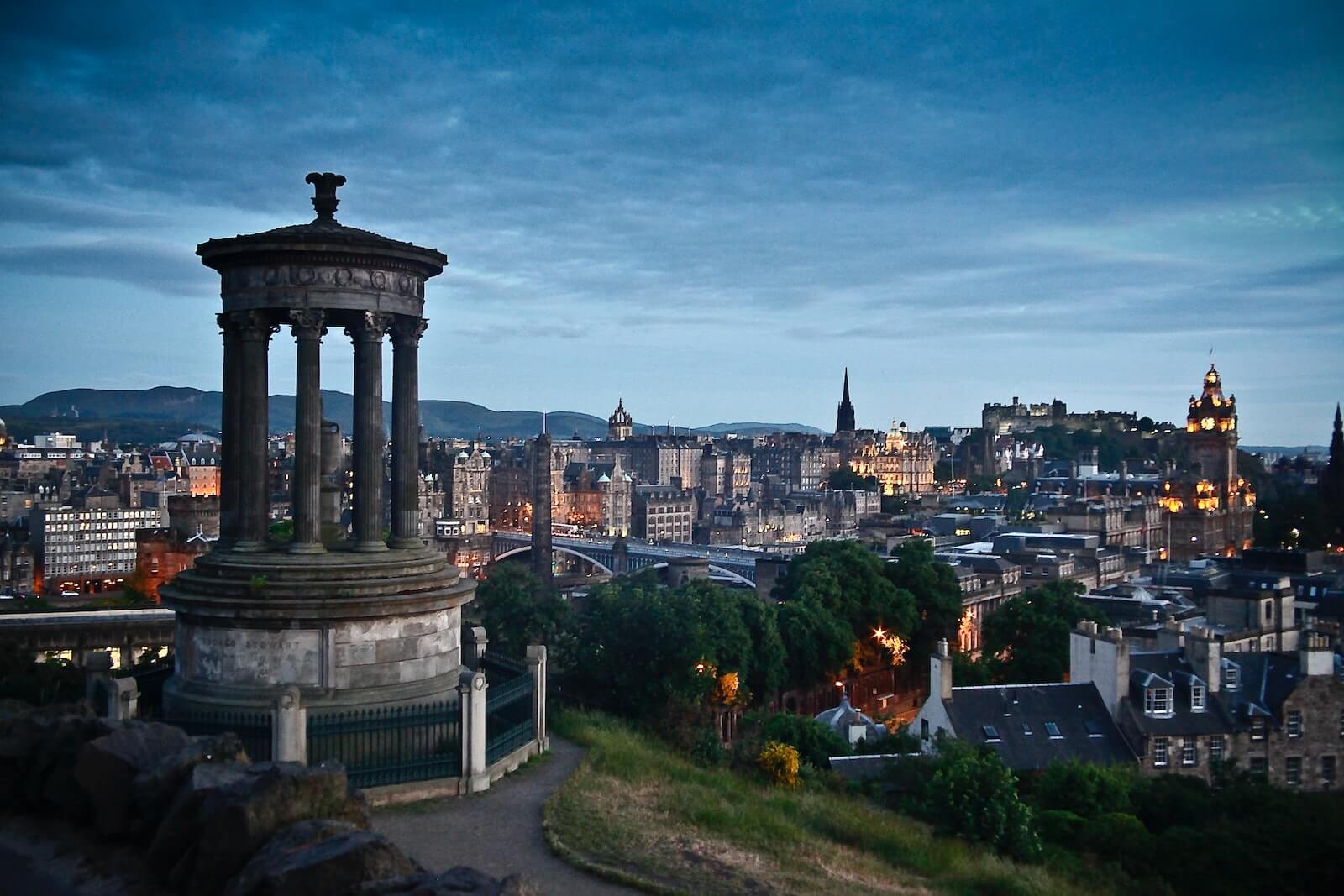 Skyline and buildings in Edinburgh Scotland