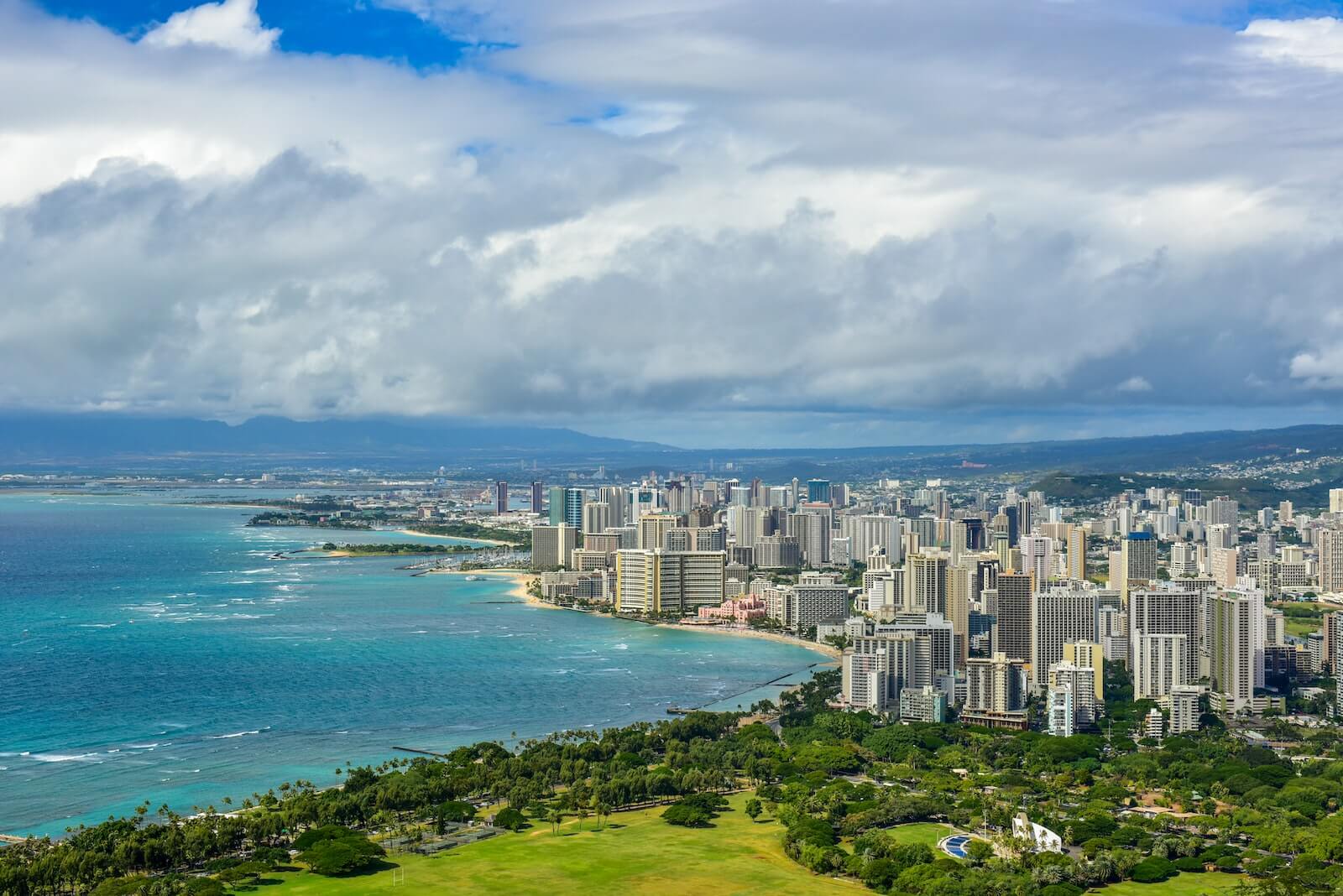 Aerial view of Honolulu Hawaii