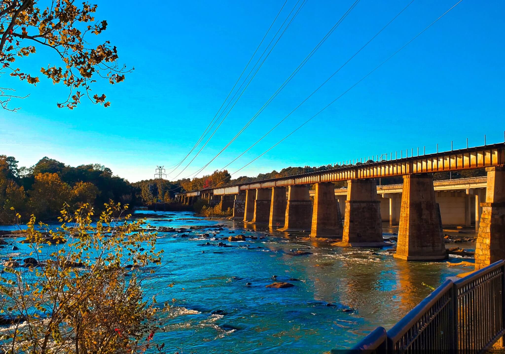 a river and bridge in Columbia South Carolina