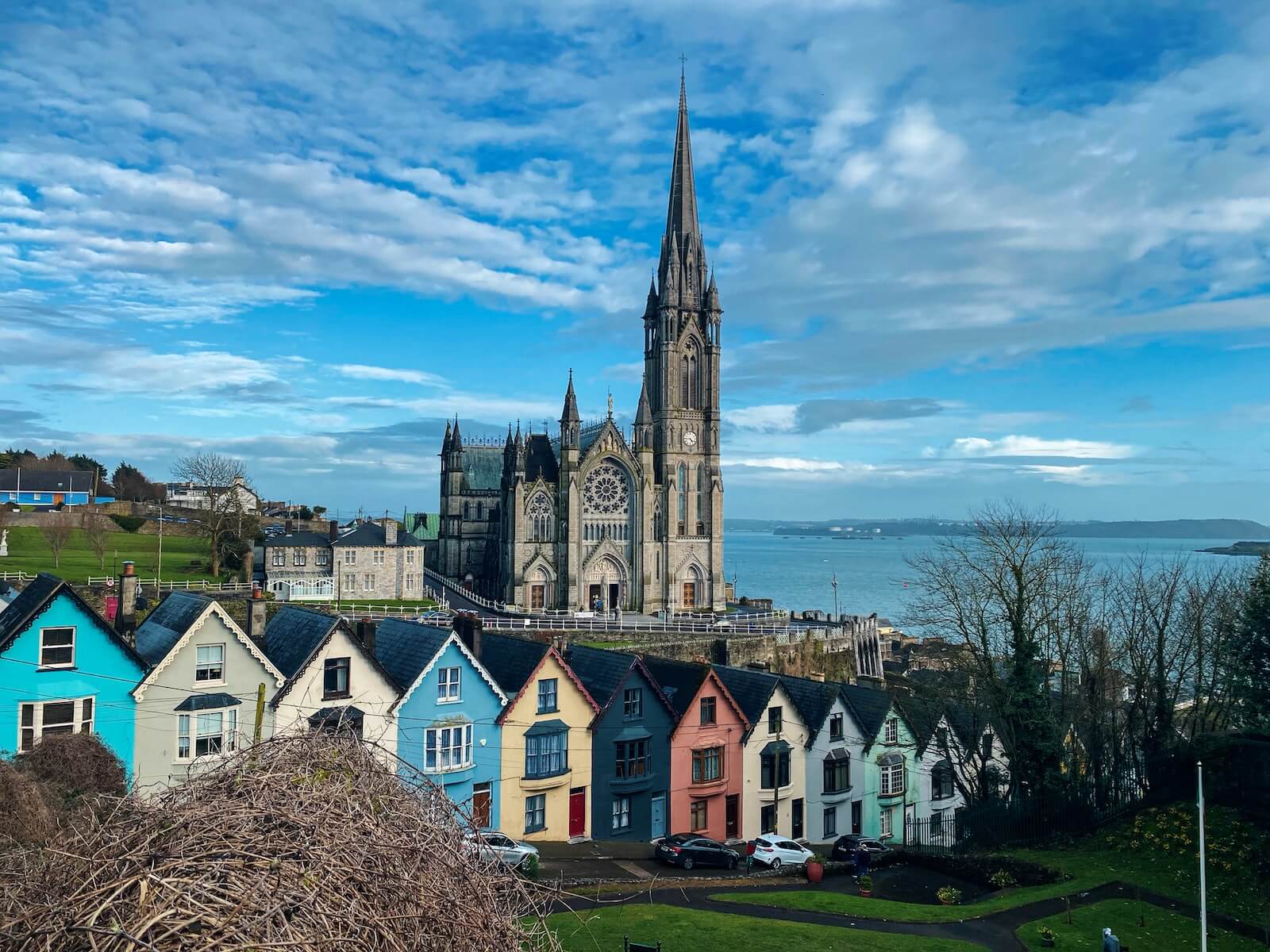homes and a church in Cork, Ireland
