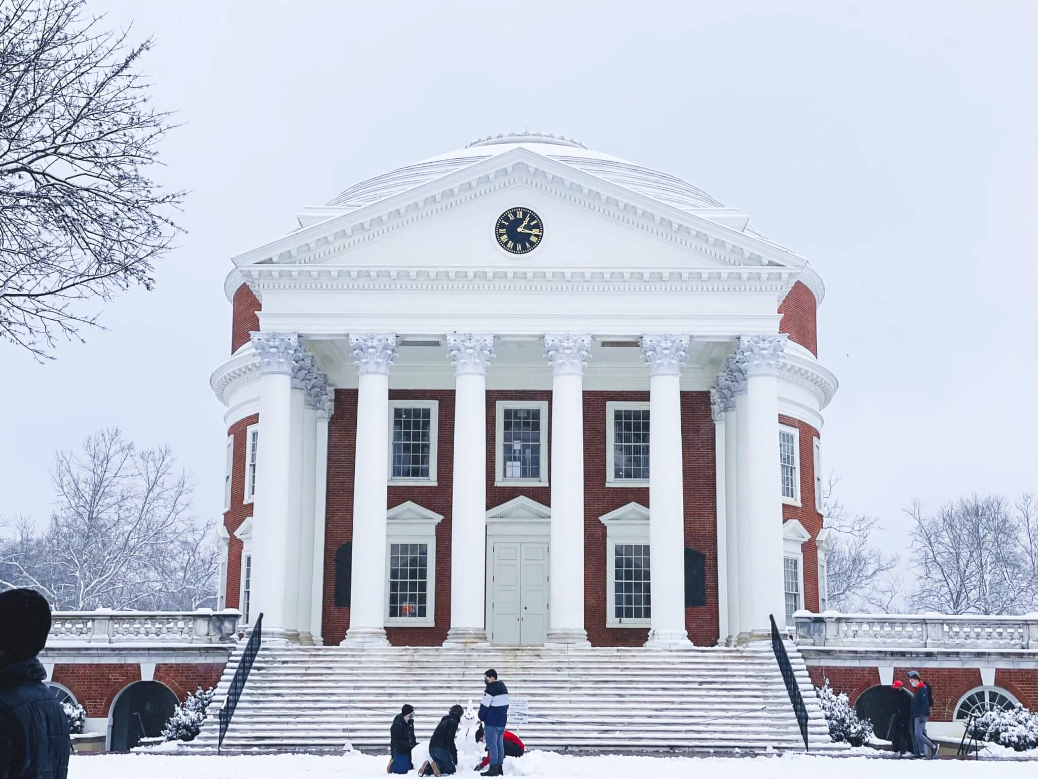 snowy college campus