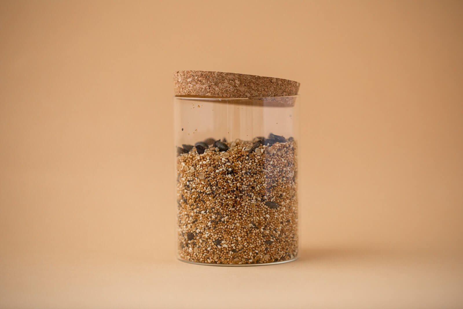 A jar of Amaranth seeds