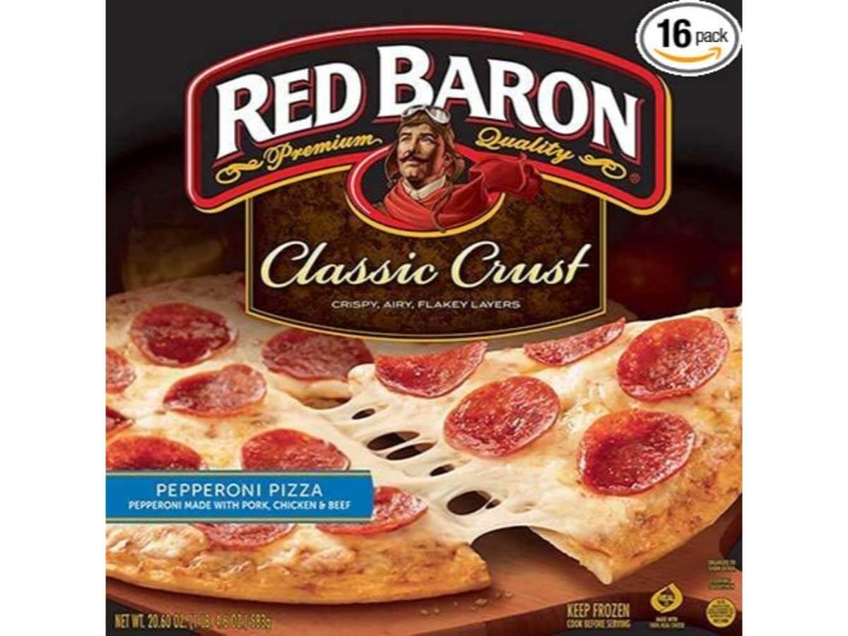 Red Baron Classic Crust Pepperoni Pizza frozen pizza box