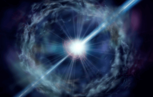 Illustration of a gamma ray burst