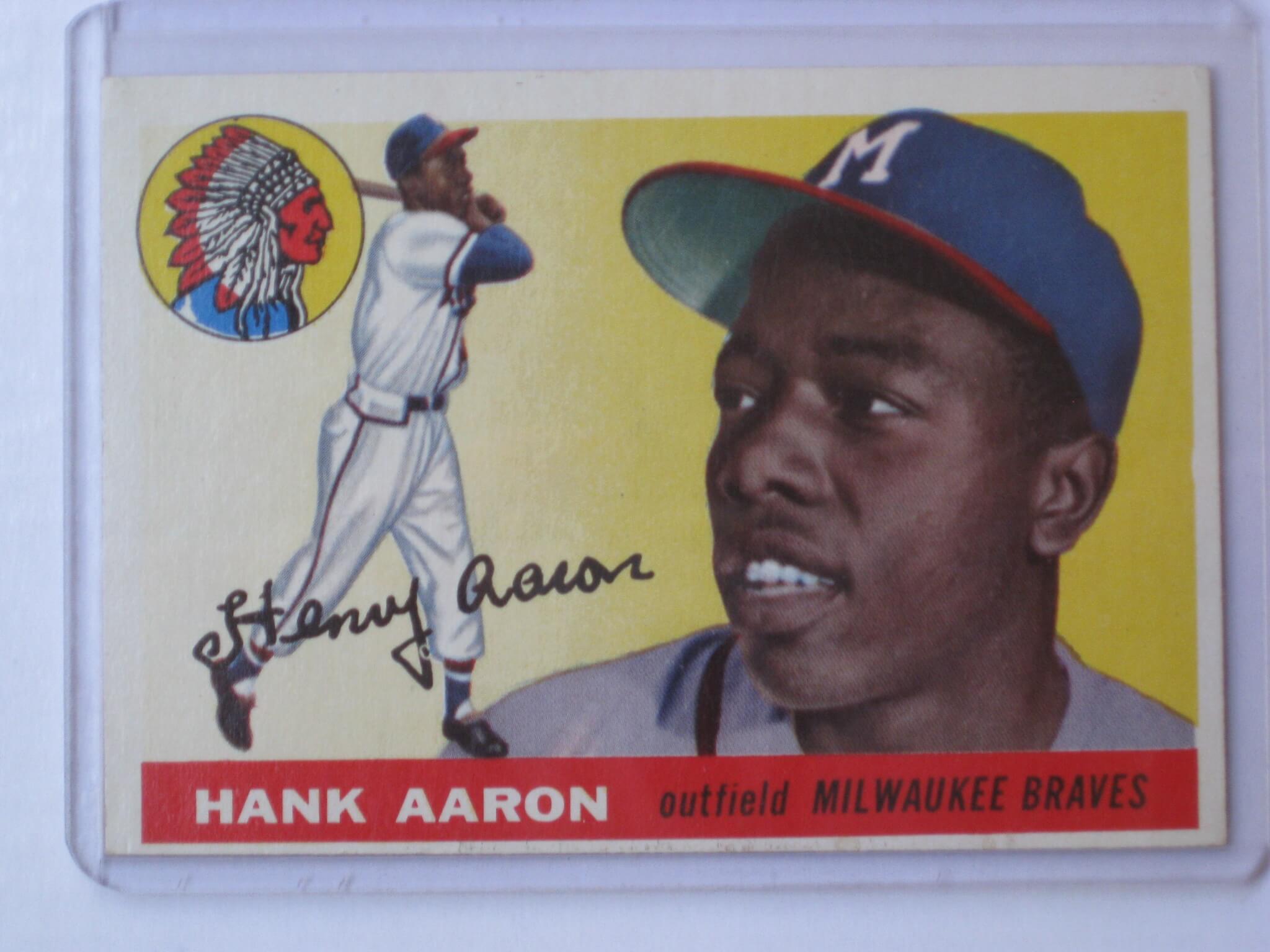Hank Aaron 1955 Topps baseball card