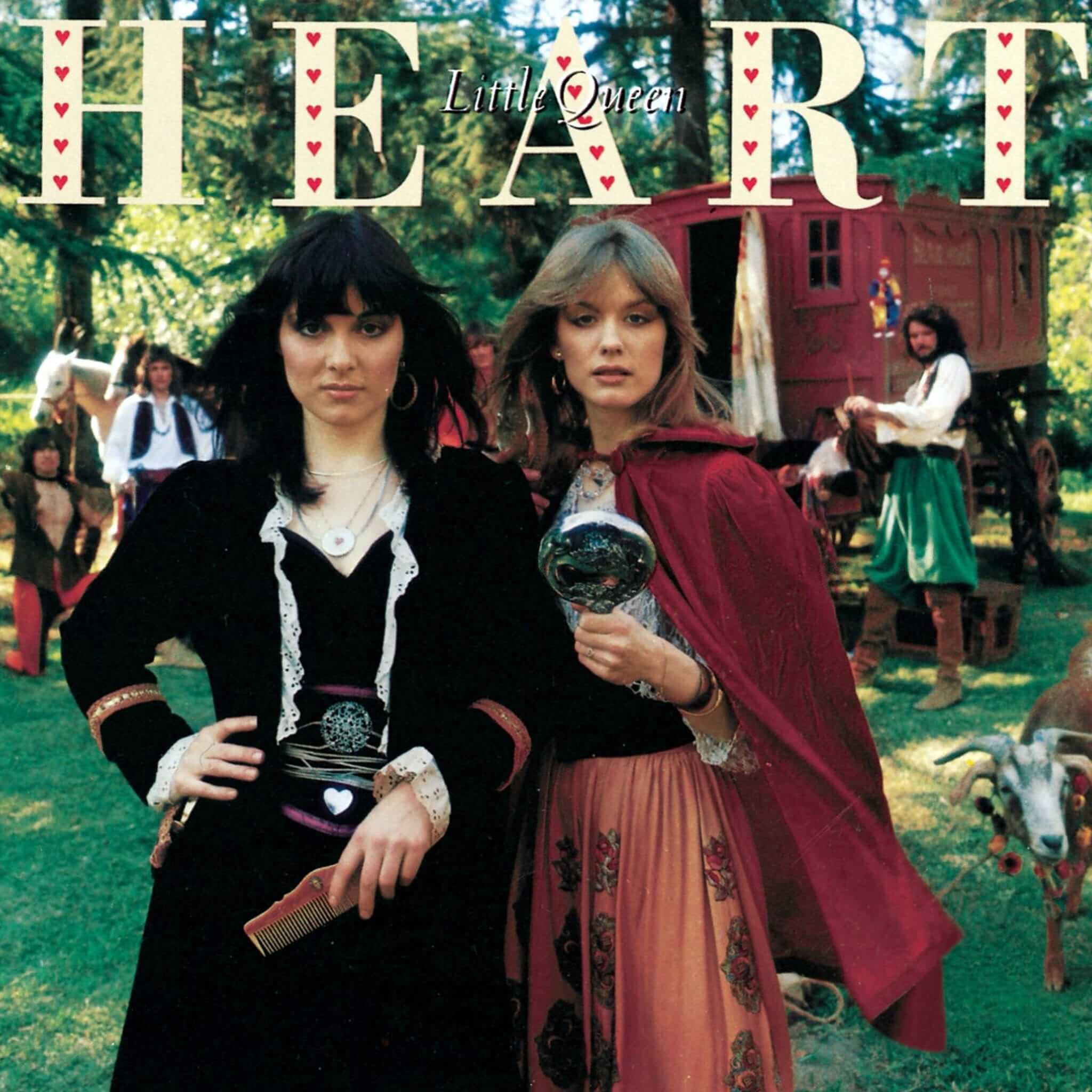Ann Wilson (left) in Heart's "Little Queen" 1977 