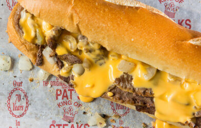 Philly cheesesteak from Pat's King of Steaks