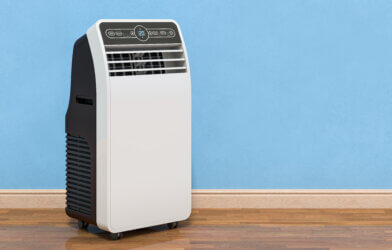 Portable air conditioner in a room