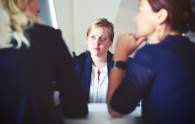 Women in a meeting or interview