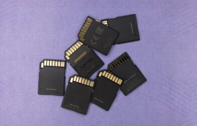 A pile of SD cards